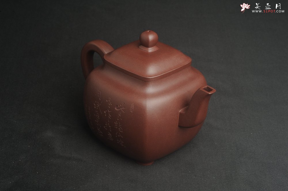 紫砂壶图片：实力派张海艳全手工油润底曹青重器鸣远四方 气势磅礴 用心之作 装饰人物特文气 - 美壶网