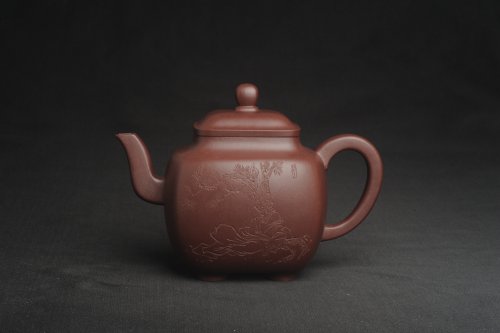 张海艳紫砂壶 实力派张海艳全手工油润底曹青重器鸣远四方 气势磅礴 用心之作 装饰人物特文气 原矿底槽清