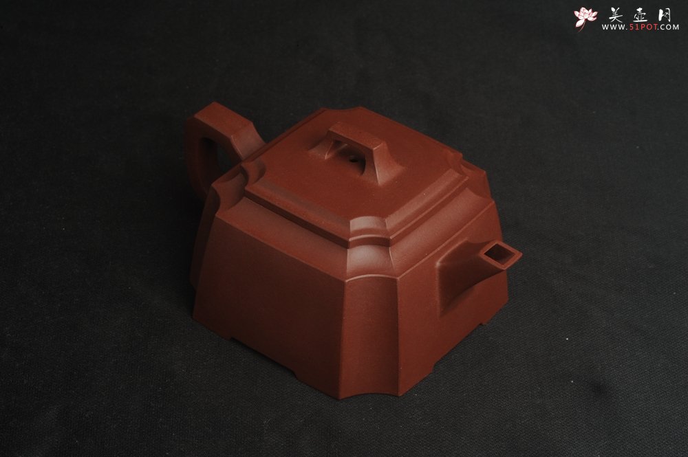 紫砂壶图片：,美壶特惠 全手工优质紫红泥精致抽角八方 特文气 - 美壶网