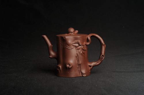 赵老师紫砂壶 潜力股赵老师 全手工秀雅葡萄桩 肌理贴叶自然生动 原矿紫泥