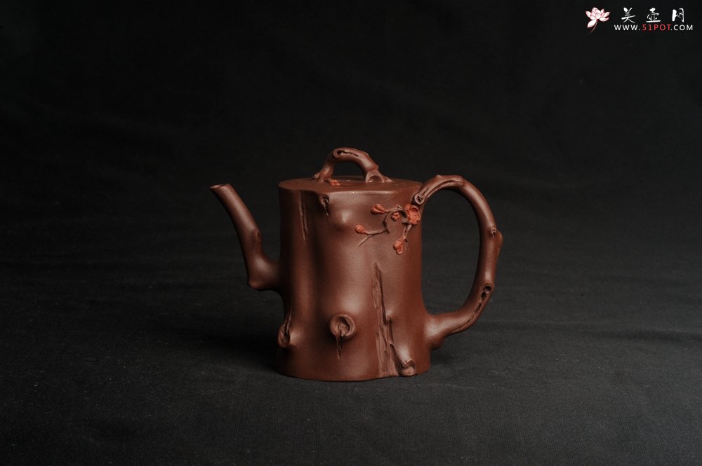 紫砂壶图片：潜力股赵老师 全手工秀雅梅桩 肌理自然生动 - 美壶网