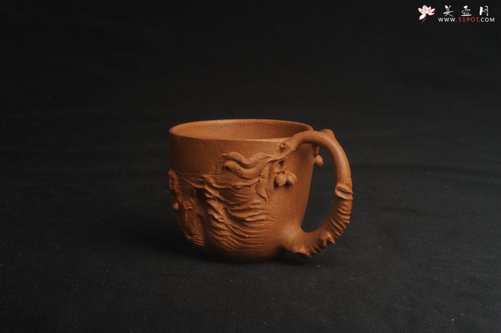 紫砂壶图片：潜力股赵老师 优质黄降坡泥 全手工金猴桃杯 主人杯 - 美壶网