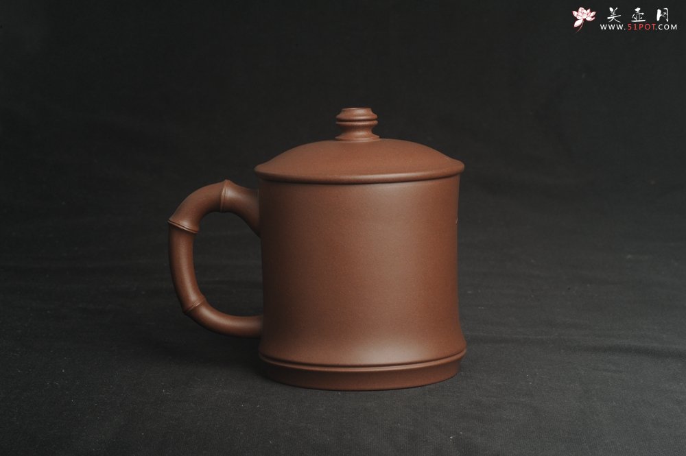 紫砂壶图片：美杯特惠 精致竹段盖杯 紫砂杯茶杯 大鹏展翅 - 美壶网