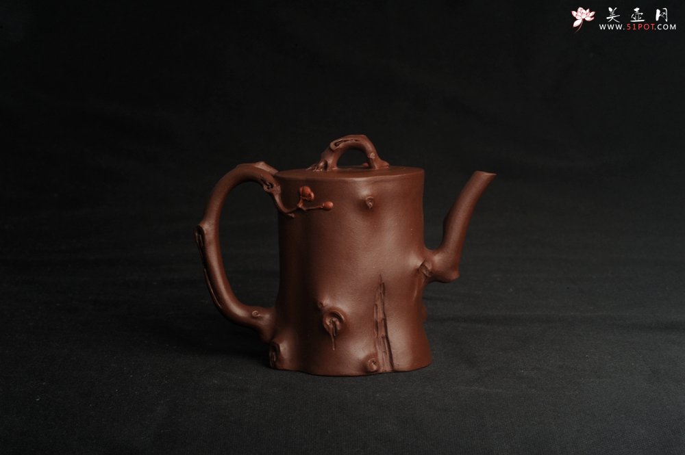 紫砂壶图片：潜力股赵老师 全手工秀雅梅桩 肌理自然生动 - 美壶网