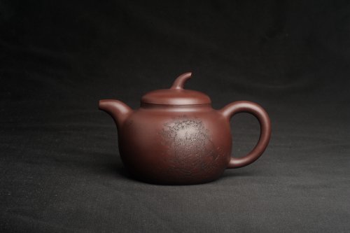 周小培紫砂壶 特油润底曹青 全手工一捺底景舟茄段  助工装饰瑞兽 寓意大吉大利 原矿底槽清