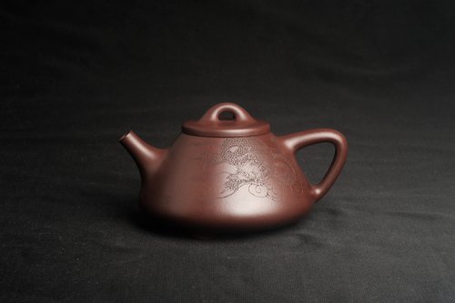 周小培紫砂壶 特油润底曹青 全手工子冶石瓢 助工装饰祥龙瑞兽 原矿底槽清