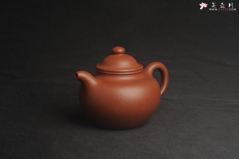 紫砂壶图片：美壶特惠 精致红降坡泥莲子壶 - 美壶网