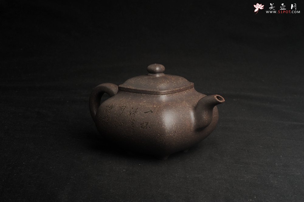 紫砂壶图片：实力派张海艳全手工特好老青灰段泥传炉壶 装饰人物 一杯清茗可沁诗脾  特文气 - 美壶网