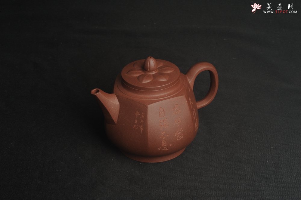 紫砂壶图片：美壶特惠 优质紫泥精工六方华樽壶 - 美壶网