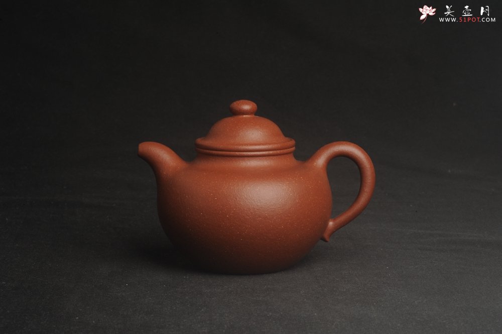 紫砂壶图片：美壶特惠 精致红降坡泥莲子壶 - 美壶网