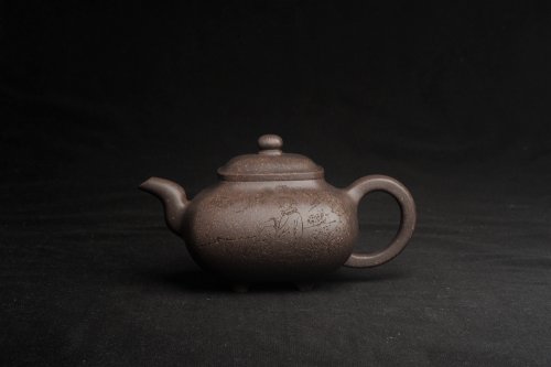 张海艳紫砂壶 实力派张海艳全手工特好老青灰段泥传炉壶 装饰人物 一杯清茗可沁诗脾  特文气 青灰泥