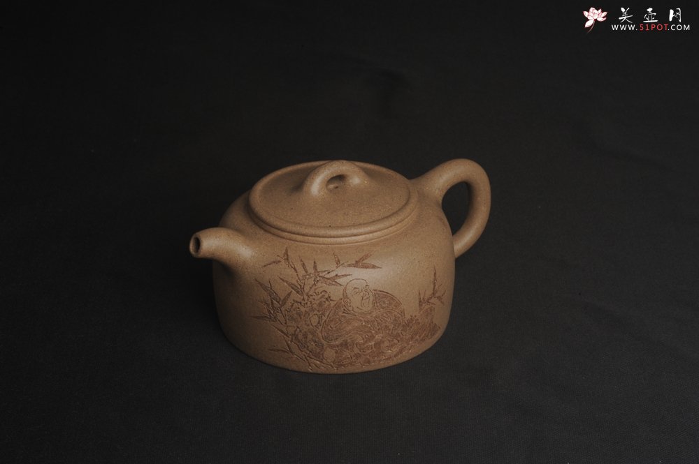 紫砂壶图片：特好高温本山老段泥 全手工过桥井栏壶 浩然养素 - 美壶网
