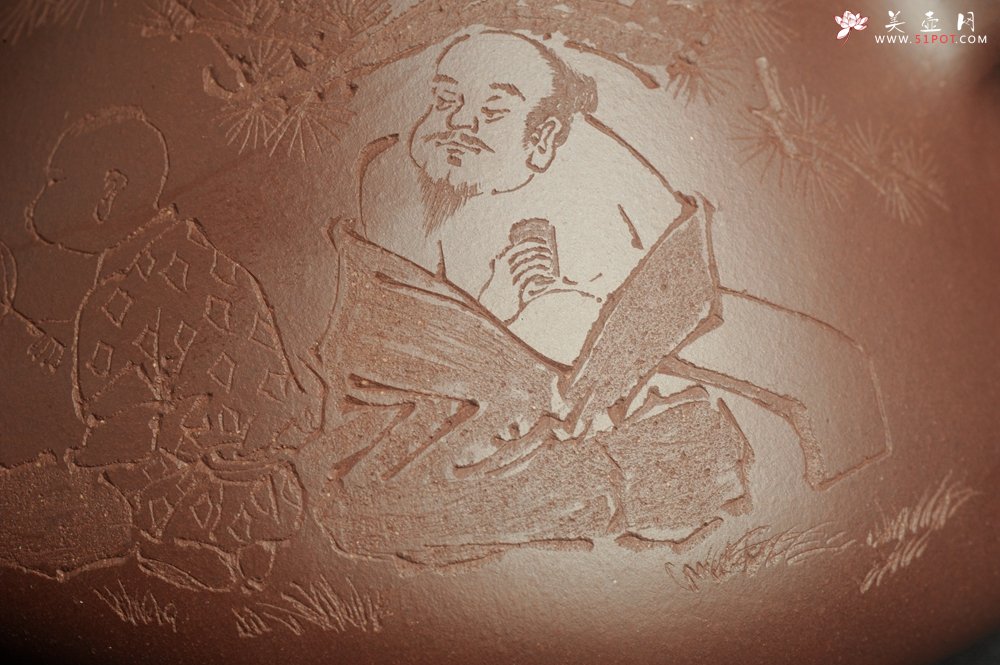 紫砂壶图片：潜力股周小培 特好全手工底槽清子冶石瓢 何如玉川翁 松风煮秋水 - 美壶网