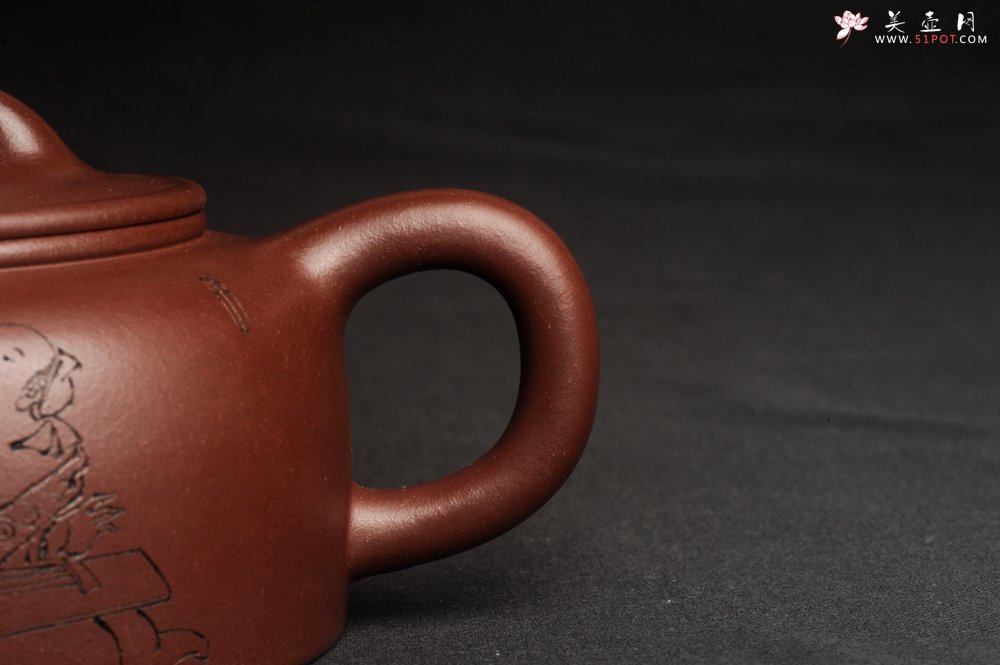 紫砂壶图片：潜力股周小培老师 4号井深井红皮龙 全手工过桥井栏壶 剑胆琴心 福由心造 特文气 期待与亲结缘 - 美壶网