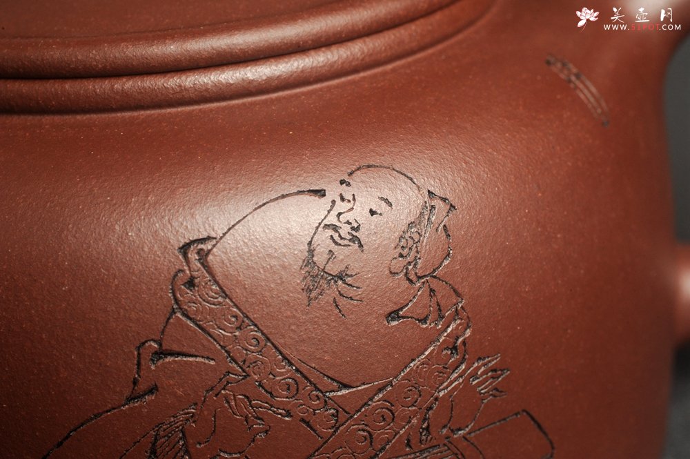 紫砂壶图片：潜力股周小培老师 4号井深井红皮龙 全手工过桥井栏壶 剑胆琴心 福由心造 特文气 期待与亲结缘 - 美壶网