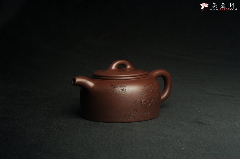 紫砂壶图片：潜力股周小培老师 4号井深井红皮龙 全手工过桥井栏壶 剑胆琴心 福由心造 特文气 期待与亲结缘 - 美壶网