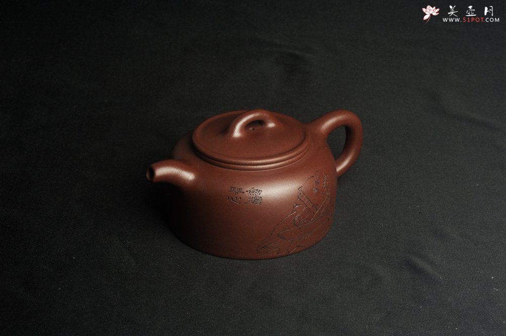 紫砂壶图片：潜力股周小培老师 4号井深井红皮龙 全手工过桥井栏壶 剑胆琴心 福由心造 特文气 期待与亲结缘 - 美壶网