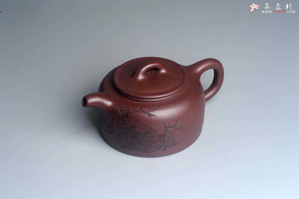 紫砂壶图片：潜力股周小培老师 4号井深井红皮龙 全手工过桥井栏壶 浩然养素 - 美壶网