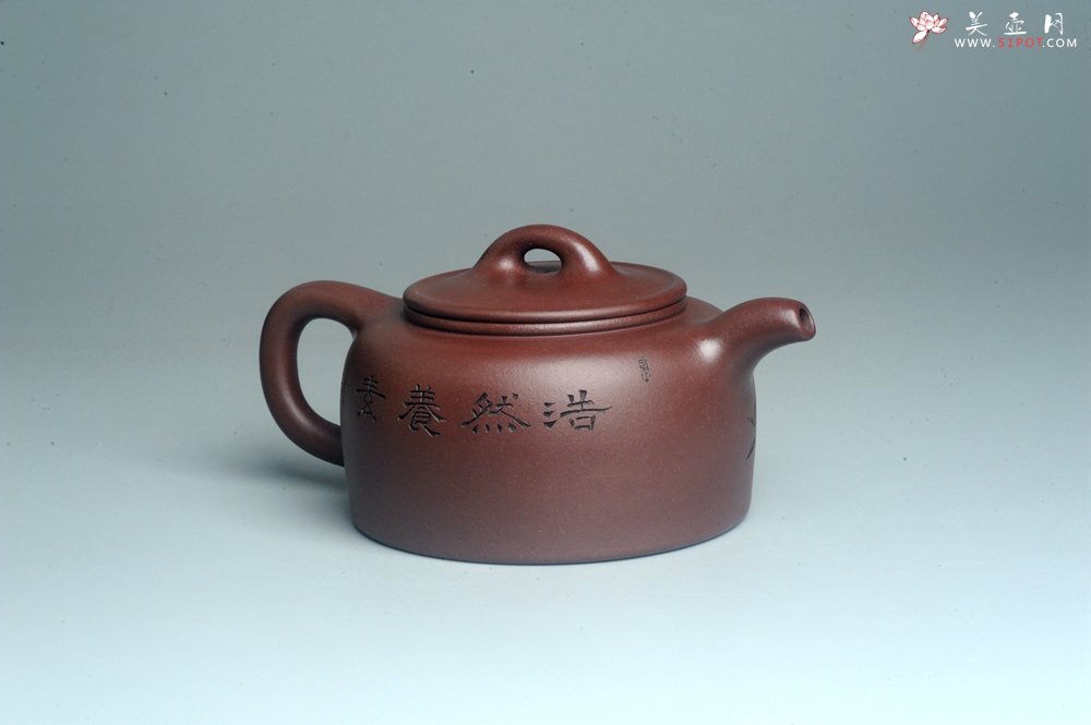 紫砂壶图片：潜力股周小培老师 4号井深井红皮龙 全手工过桥井栏壶 浩然养素 - 美壶网