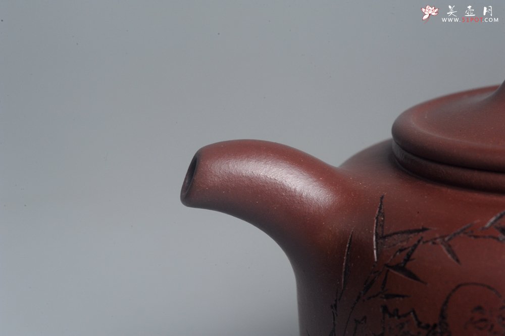 紫砂壶图片：潜力股周小培老师 4号井深井红皮龙 全手工过桥井栏壶 浩然养素 - 美壶网
