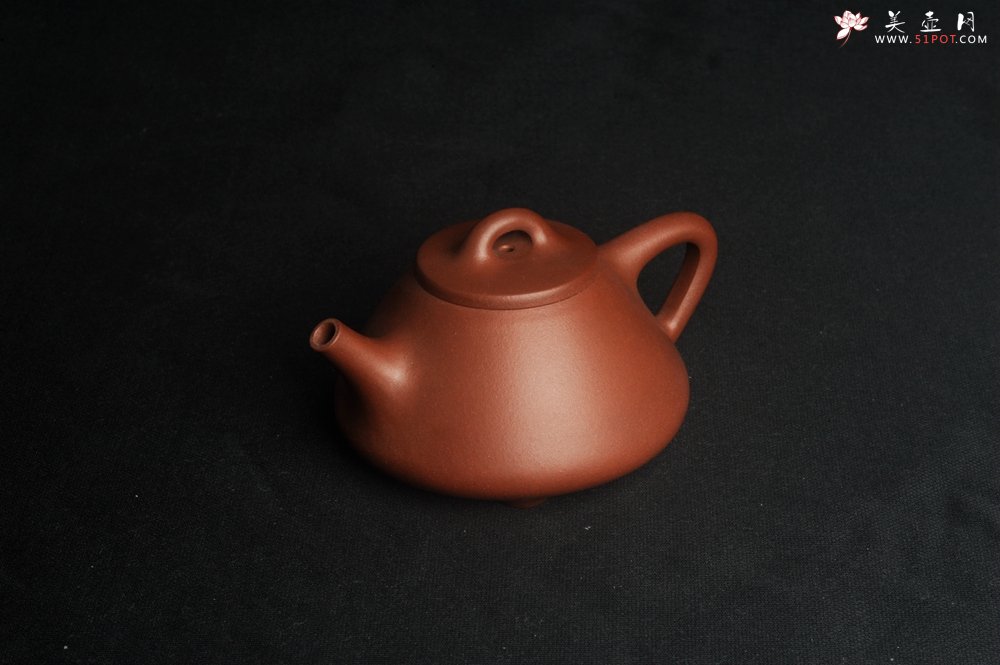 紫砂壶图片：特好底曹青全手工小品子冶石瓢茶壶 特文气 - 美壶网