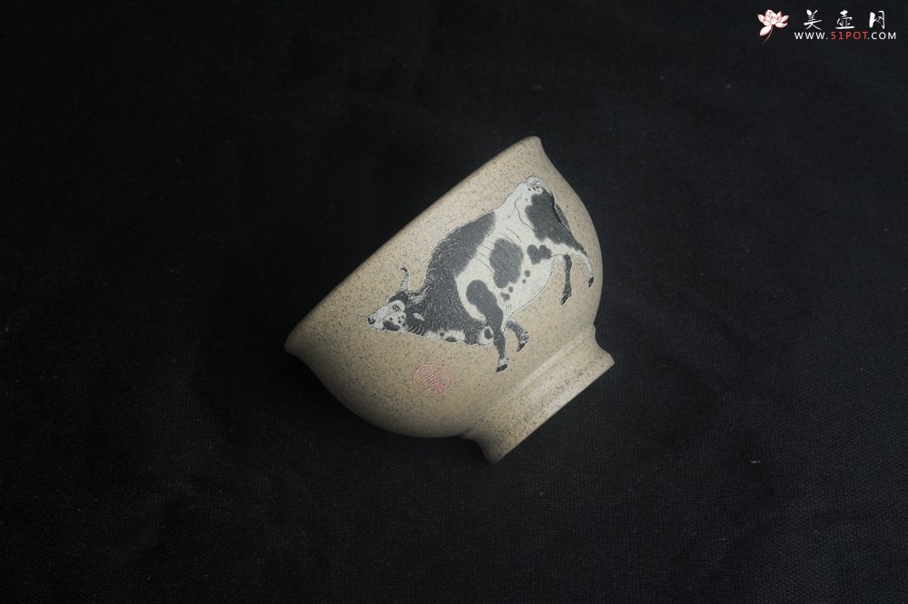 紫砂壶图片：美杯特惠 高温本山段泥 精致牛气冲天主人杯 高性价比 - 美壶网