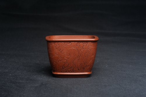 美壶定制紫砂壶 精致降坡泥四方龙凤杯主人杯 茶杯 特文气 原矿降坡泥