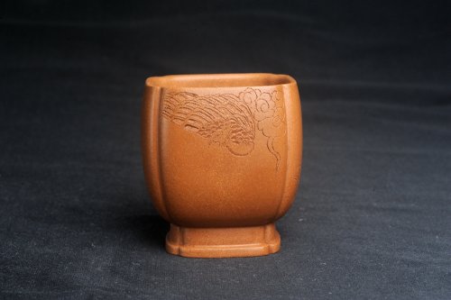 美壶定制紫砂壶 美杯特惠 特好降坡泥 精致四方抽角大号主人杯 四面瑞兽 寓意吉祥 高性价比 原矿降坡泥