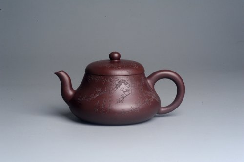 周小培紫砂壶 油润底曹青 全手工君德茶壶 通转装饰梅花 特文气 原矿底槽清