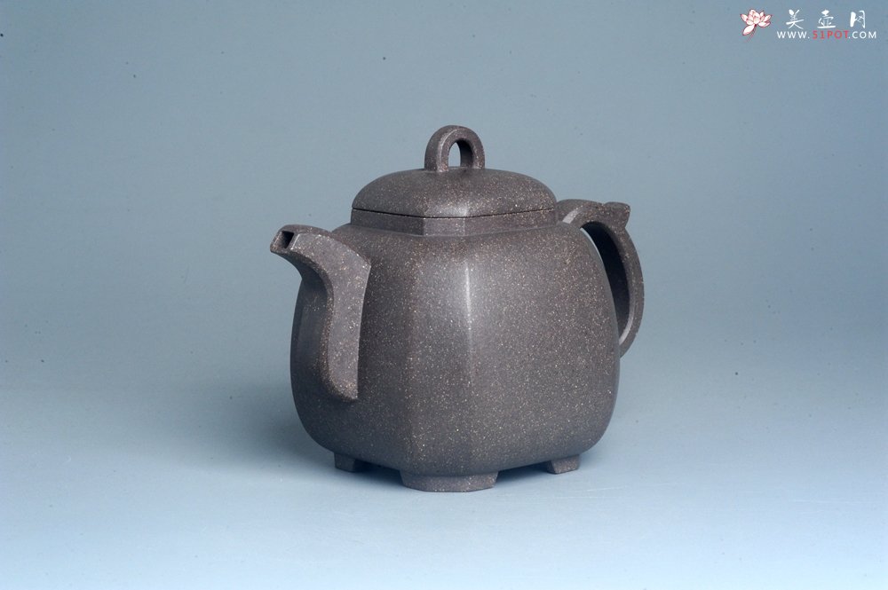 紫砂壶图片：实力派张海艳全手工家藏老青灰段泥精工福临八方壶 气势磅礴 - 美壶网