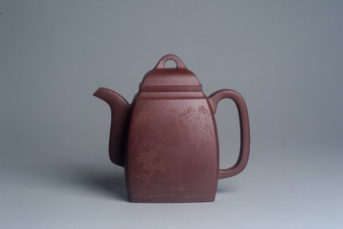 吴亚良紫砂壶 全手工精致汉方壶 装饰山水 特文气 原矿紫泥