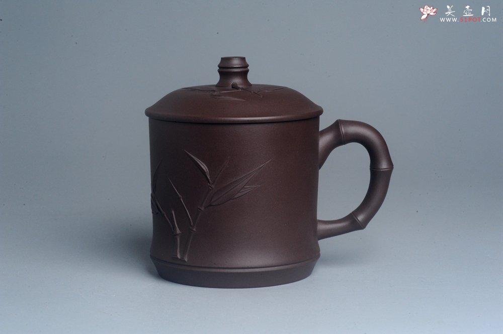 紫砂壶图片：美杯年底特惠 助工精工制作竹节盖杯 自用送礼佳品 - 美壶网