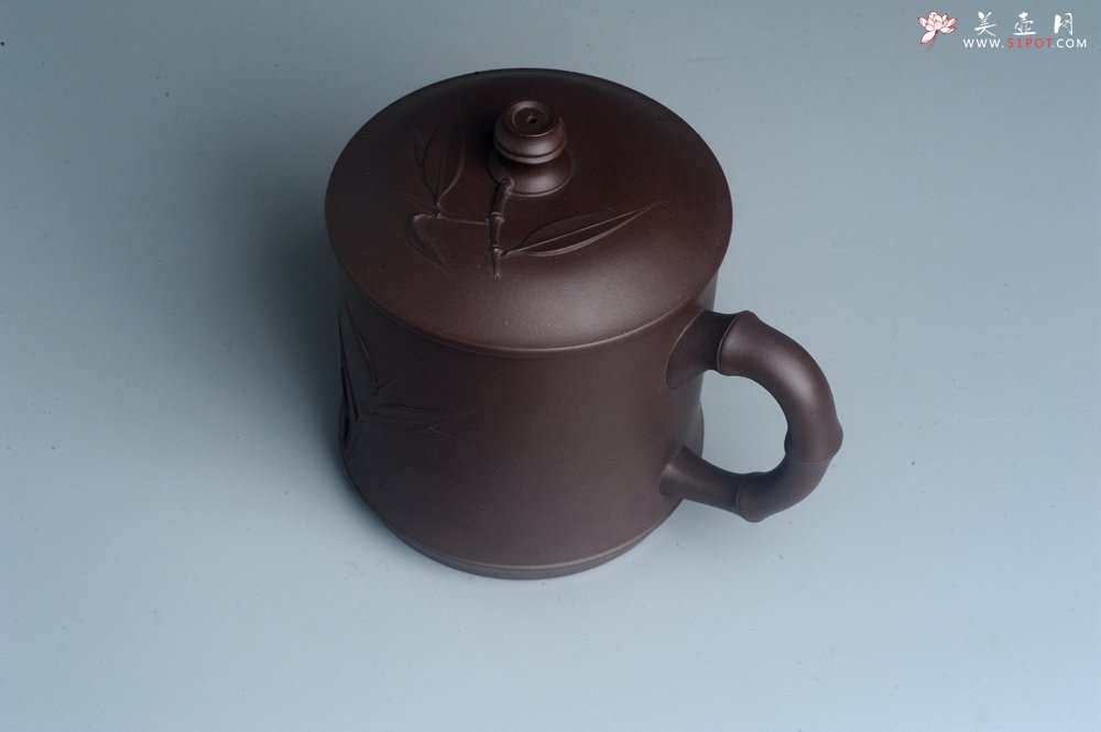 紫砂壶图片：美杯年底特惠 助工精工制作竹节盖杯 自用送礼佳品 - 美壶网