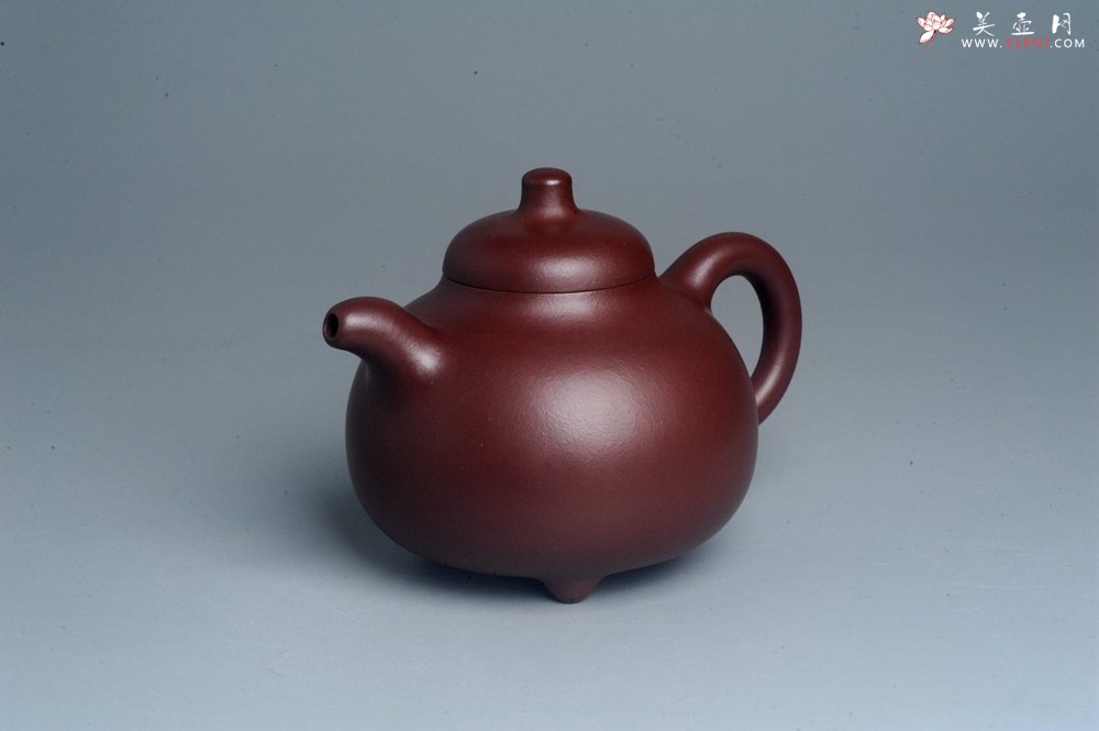 紫砂壶图片：潜力股周小培老师 4号井深井红皮龙 超精致全手工三足乳鼎茶壶 - 美壶网