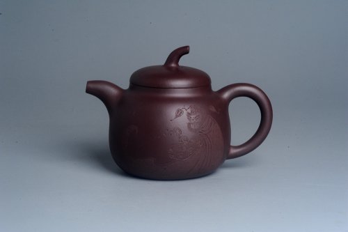 周小培紫砂壶 特油润底曹青全手工一捺底景舟茄段 装饰人物特文气 原矿底槽清