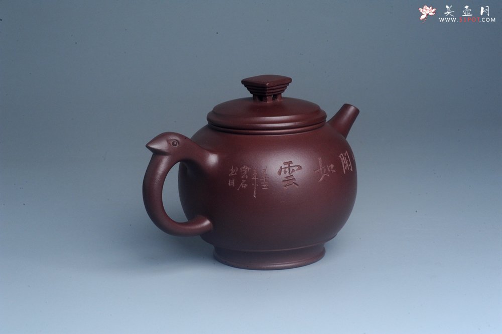 紫砂壶图片：美壶特惠 优质紫泥精致凤鸣壶 - 美壶网