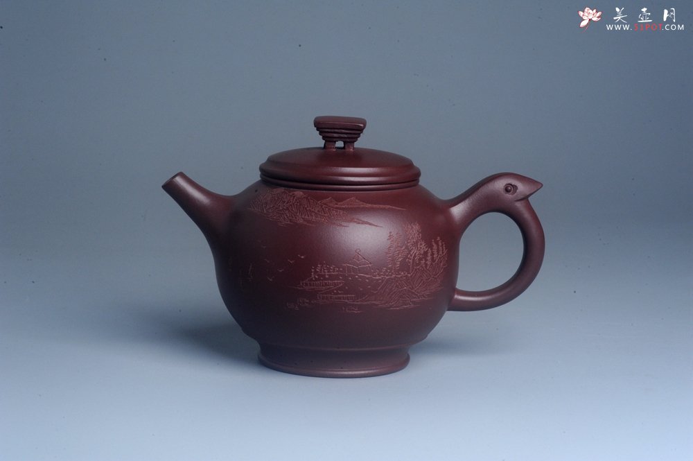 紫砂壶图片：美壶特惠 优质紫泥精致凤鸣壶 - 美壶网