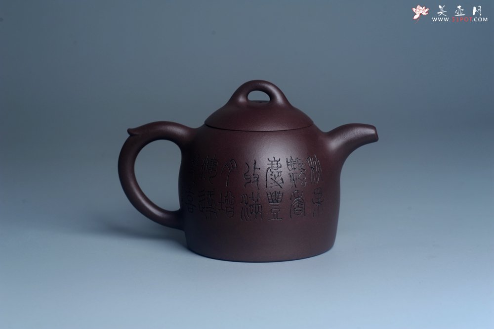 紫砂壶图片：实力派工艺师文砂苑堂主周斌 优质底槽青全手工精工秦权壶 秋果飘香庆丰收 满月增辉逢双喜 - 美壶网