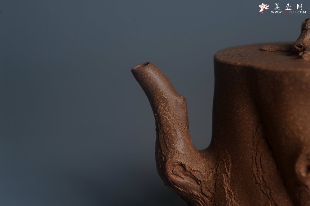 紫砂壶图片：潜力股唐老师 全手工精致老段松桩壶 肌理丰富生动 期待与您结缘 - 美壶网