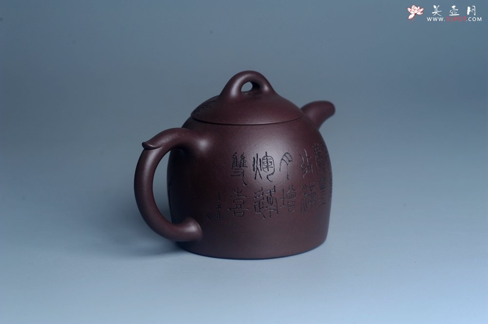 紫砂壶图片：实力派工艺师文砂苑堂主周斌 优质底槽青全手工精工秦权壶 秋果飘香庆丰收 满月增辉逢双喜 - 美壶网