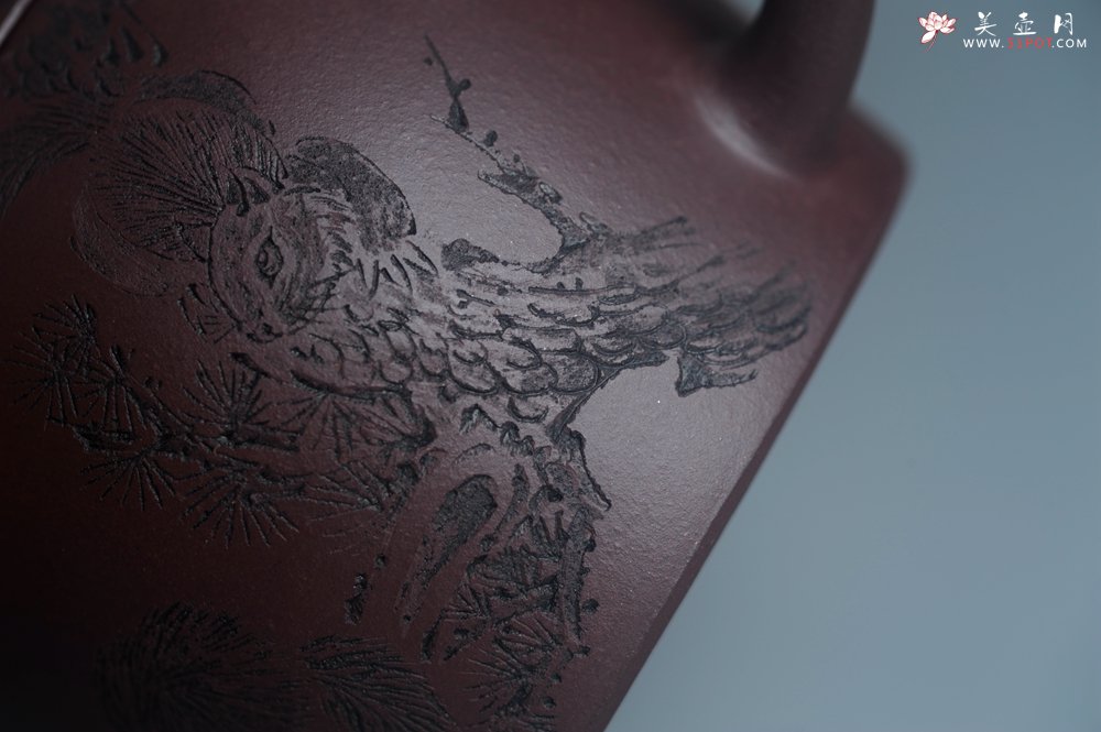 紫砂壶图片：实力派工艺师文砂苑堂主周斌 优质底槽青全手工精工秦权壶 秋果飘香庆丰收 满月增辉逢双喜 - 美壶网