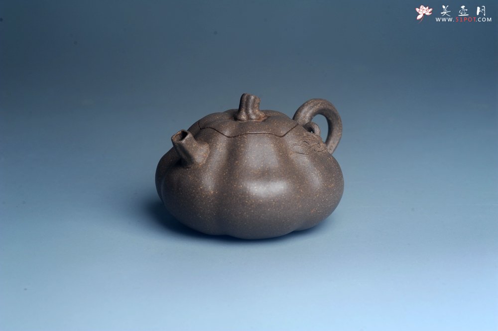 紫砂壶图片：美壶特惠 优质青降坡泥精致卡盖全手工仿生小南瓜 - 美壶网