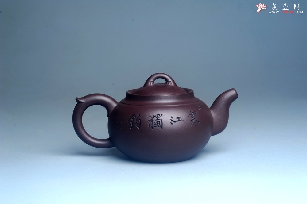 紫砂壶图片：特油润底曹青 全手工大蕴存心壶 寒江独钓 卡盖难度相当大 期待与亲结缘 - 美壶网