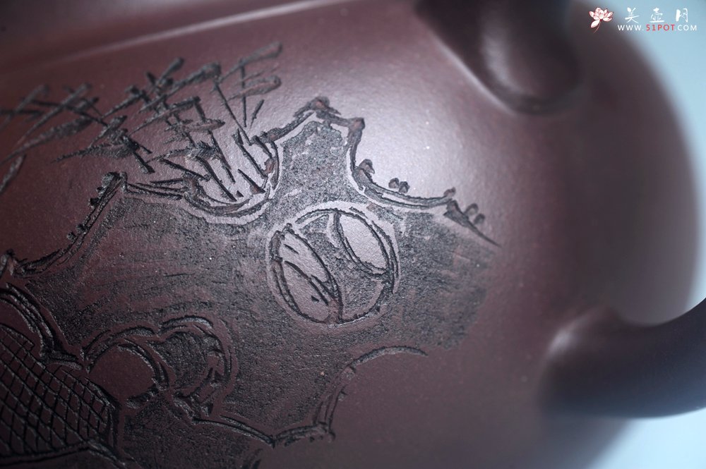 紫砂壶图片：特油润底曹青 全手工大蕴存心壶 寒江独钓 卡盖难度相当大 期待与亲结缘 - 美壶网