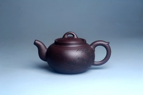 周小培紫砂壶 特油润底曹青 全手工大蕴存心壶 寒江独钓 卡盖难度相当大 期待与亲结缘 原矿底槽清