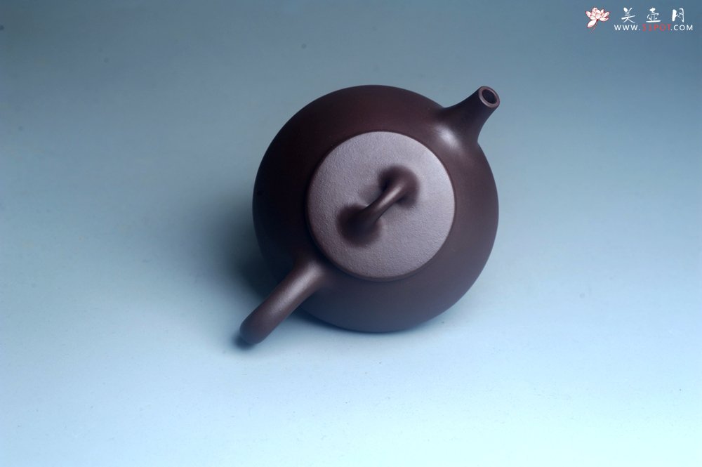 紫砂壶图片：油润底曹青 全手工石瓢壶 特文气 - 美壶网