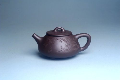 周小培紫砂壶 油润底曹青 全手工石瓢壶 装饰喜上眉梢 特文气 原矿底槽清