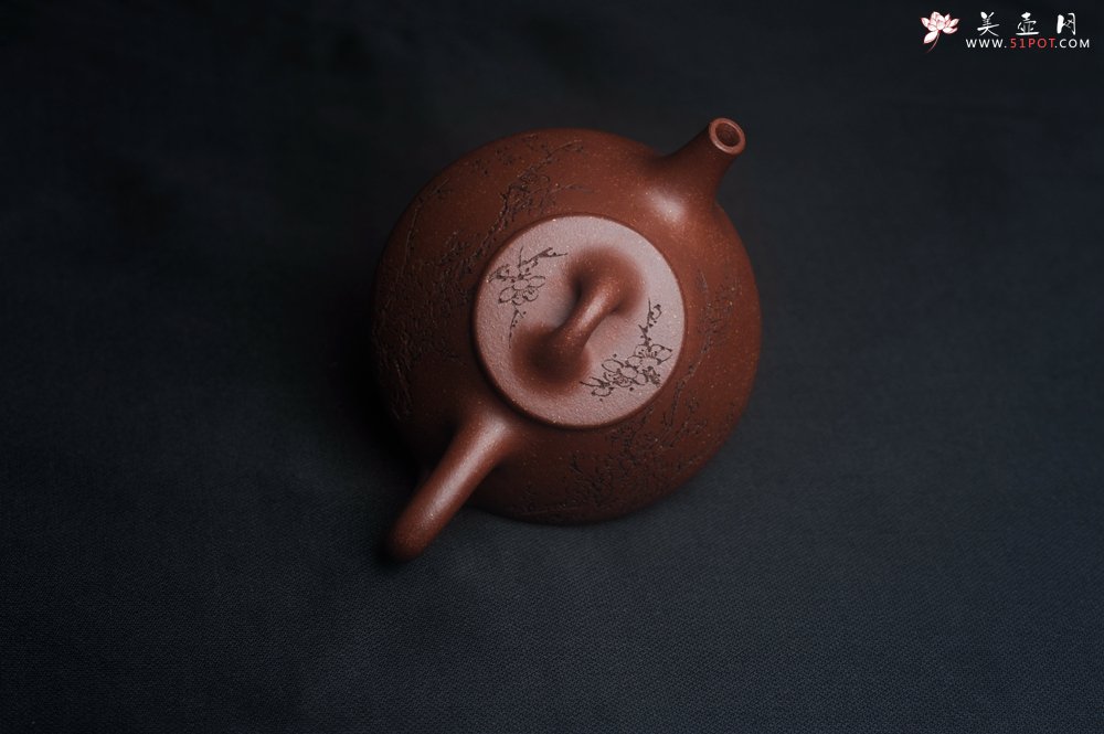紫砂壶图片：美壶特惠 高温降坡泥精致小子冶石瓢 装饰通转梅花 特文气 - 美壶网