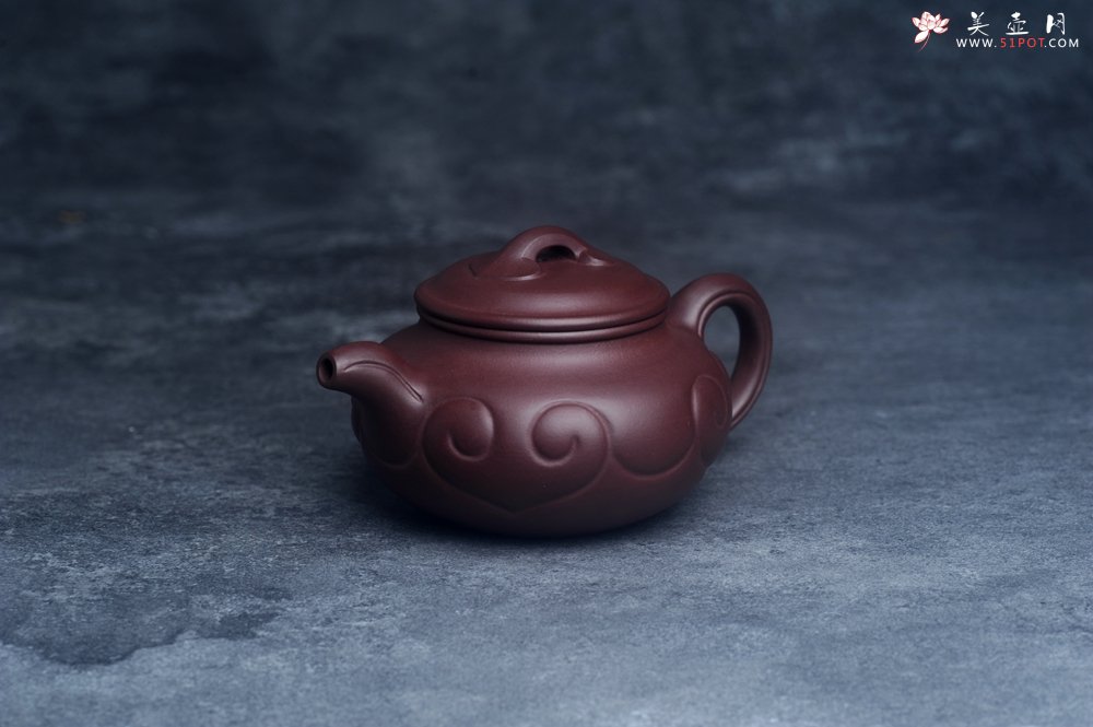 紫砂壶图片：美壶特惠 精致紫泥仿古如意壶 茶人醉爱 - 美壶网