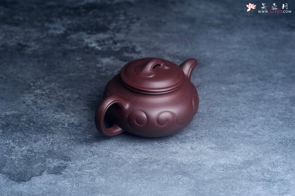紫砂壶图片：美壶特惠 精致紫泥仿古如意壶 茶人醉爱 - 美壶网
